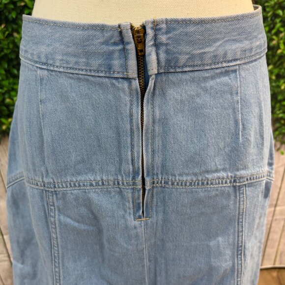 Old Navy Mid-Rise Jean Midi Skirt NWT Light Wash Size 12 (SKU: 35W) - Picture 3 of 7